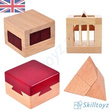 Luban Lock Wooden Magic Puzzle Secret Box Toy Gift Fun IQ Brain Teaser Game - UK