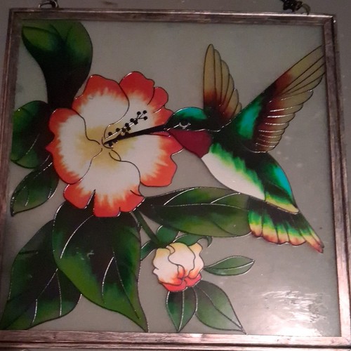 Hummingbird stained glass - stained,