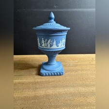 Vintage 70’s Avon Avonshire Grecian Pedestal Wedgewood Jasperware Style Blue