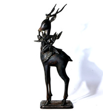 Japanese Bronze Incense Burner – Deer Design Ornament with Box BOS880