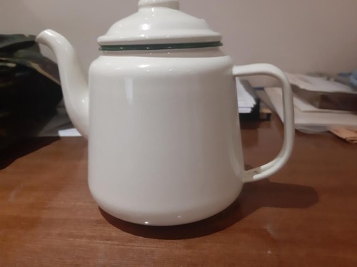 17cm vintage enamel teapot - 17cm,