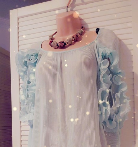 Blue frill zara top size