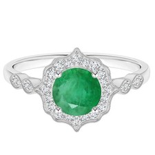 Art Deco Round Emerald