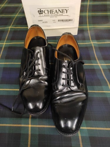 Cheaney black leather shoes - black,