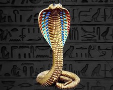 Egyptian Golden Cobra Snake Statue, handmade Egyptian Uraeus large cobra,snake 