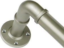 Antique Silver Curtain Pole 80 to 218 cm, 80-218cm, Silver( Greenish) 