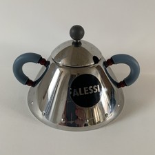 Alessi Steel Sugar Bowl by designer Michael Graves Postmodern Made in Italy 