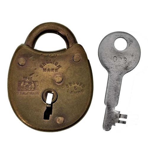 Vintage padlock brass lowe - brass, &
