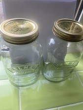 2 Vintage Glass Kilner Screw