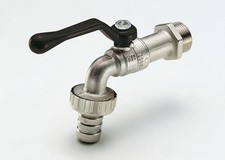 1/2" BSP Lever Outside Garden Tap Brass Nickle Plated Watering Black Handle