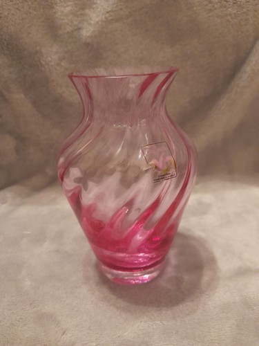 Caithness glass vase pink - vase,