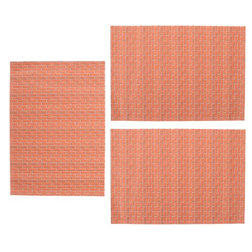 3pcs dollhouse wallpaper red - dollhouse,