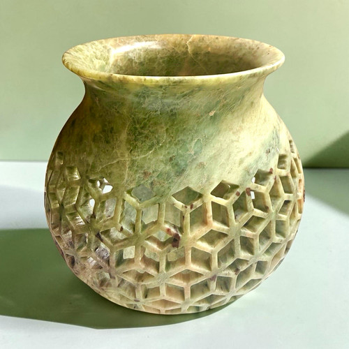 Vintage carved soapstone - carved,