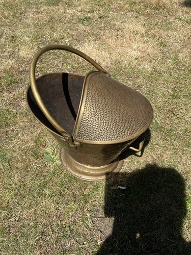 Large antique brass coal - antique,