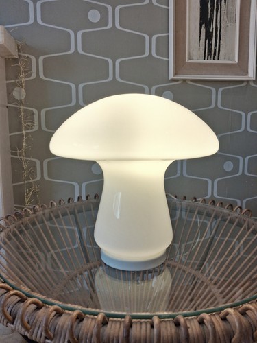 1970s opaline glass mushroom - opaline,