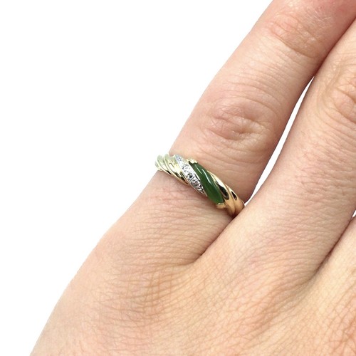 14kt yellow gold ring jade - , and