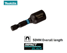 Makita 10mm Magnetic Nut Runner Bolt Setter Driver 50mm Impact Black 1/4" Shank