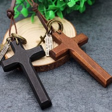 Vintage Wood Cross Necklaces