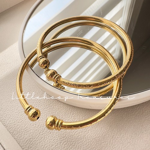 2pcs women gold filled bangles - gold,