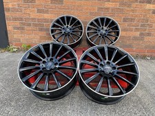 Mercedes 19” AMG Turbine Style Alloy Wheels 5x112 Black Polished Lip