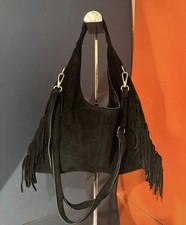 Genuine suede fringe shoulder