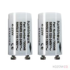 2 X Lumineux Fluorescent Tube Starter with condenser 4-22W FS-U T8/T12 Lighting