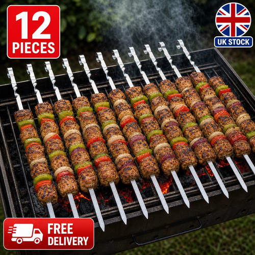 12pcs barbecue meat skewers - 12pcs,