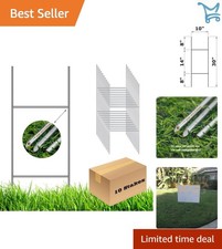 H Frame Wire Stakes 30x10 Inch Galvanized 9 Gauge Heavy Duty Sign Supports