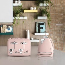 Stunning Pink Toaster and Kettle Set 1.7L Kettle 4 Slice Toaster