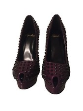 Kandee ladies Aubergine studs high heel open toe shoes BNIB Size EU 39/UK6