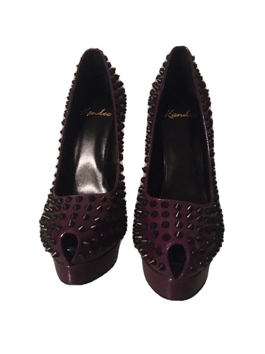 Kandee ladies aubergine studs - aubergine,