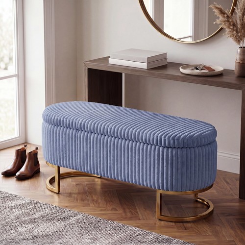 Storage bench ottoman corduroy - storage,