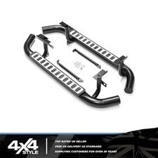 FOR LAND ROVER DEFENDER 90 2003> FIRE ICE BLACK SILVER SIDE STEP RUNNING BOARDS