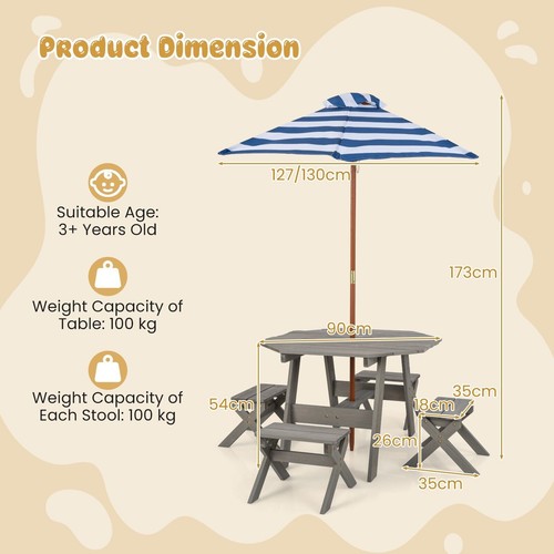 Wooden octagon table - wooden, set
