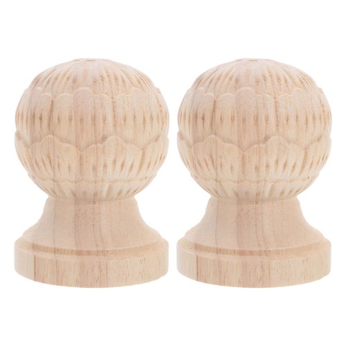2pcs pineapple carved wood - 2pcs,