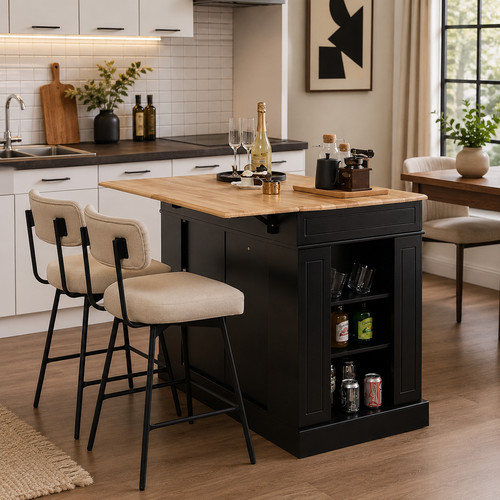Kitchen island 120cm drop leaf - island,