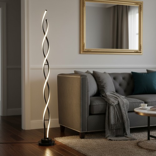 Black twist floor - twist, lamp
