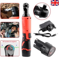65N.m Cordless Electric Ratchet Wrench 3/8" Right Angle Wrench + 2 Battery UK