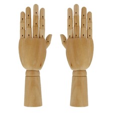 Wooden Manikin Hands 8" or 12" LEFT RIGHT or PAIR Artist Sketching Aid Mannequin