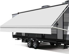 RV Awning Fabric Replacement, Upgraded 18.5oz Vinyl Camper White 
