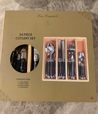 Lou Laguiole 24 Piece Cutlery Gift Set Premium Quality Cutlery Set Wooden Tray