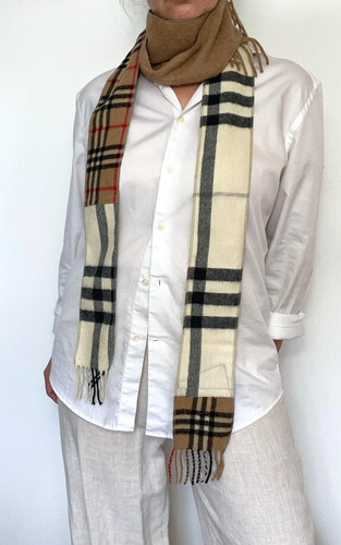 Upcycled burberry scarf extra - burberry,