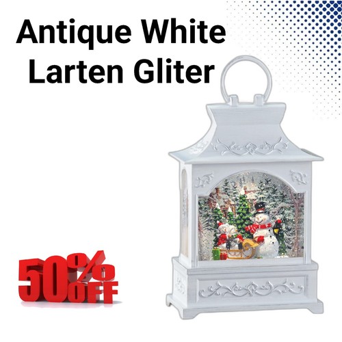 Antique led musical snow globe - antique,