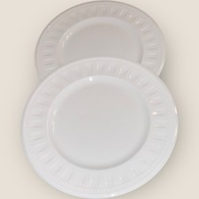 Wedgwood Colosseum 2x Dinner Plates 10.5” White Embossed Bone China Excellent