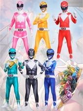 Kids Power Ranger Adults Jumpsuits Cosplay Party Costume Halloween Birthday Gift