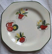 Alfred Meakin Octagonal Side Plate. Plant in pots design. V. Unusual