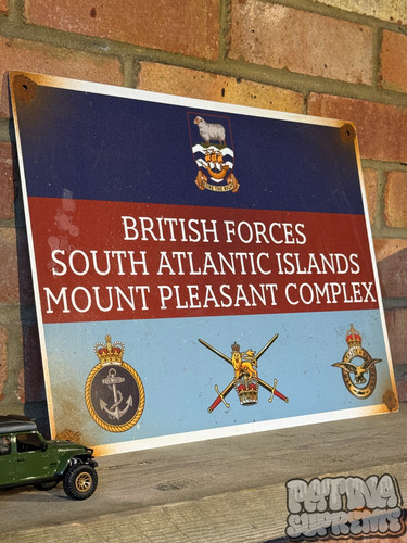 Falklands sign man - man, cave