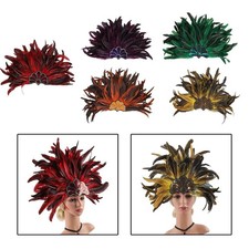 Fancy Dress Feather Headpiece for Showgirl Performances on Stage