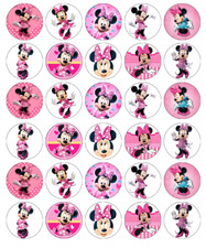 Minnie Mouse x 30 Cupcake Toppers Edible Wafer Paper Fairy Cake Toppers
