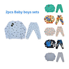 Baby Boys Fleece sweatshirt Hooded Hoodies Pants Tracksuit Outfit Set Clothes